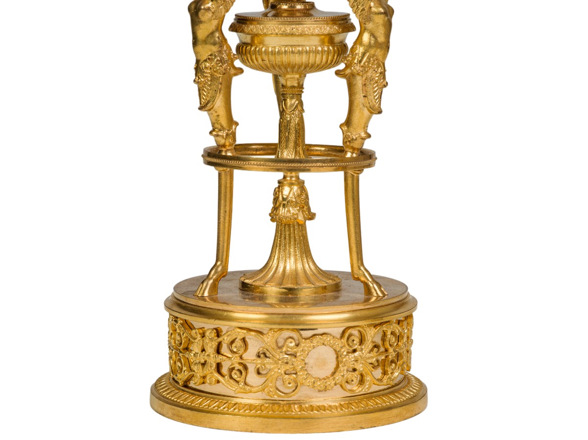 Paire de brûle-parfums en bronze doré   Epoque Empire-photo-6