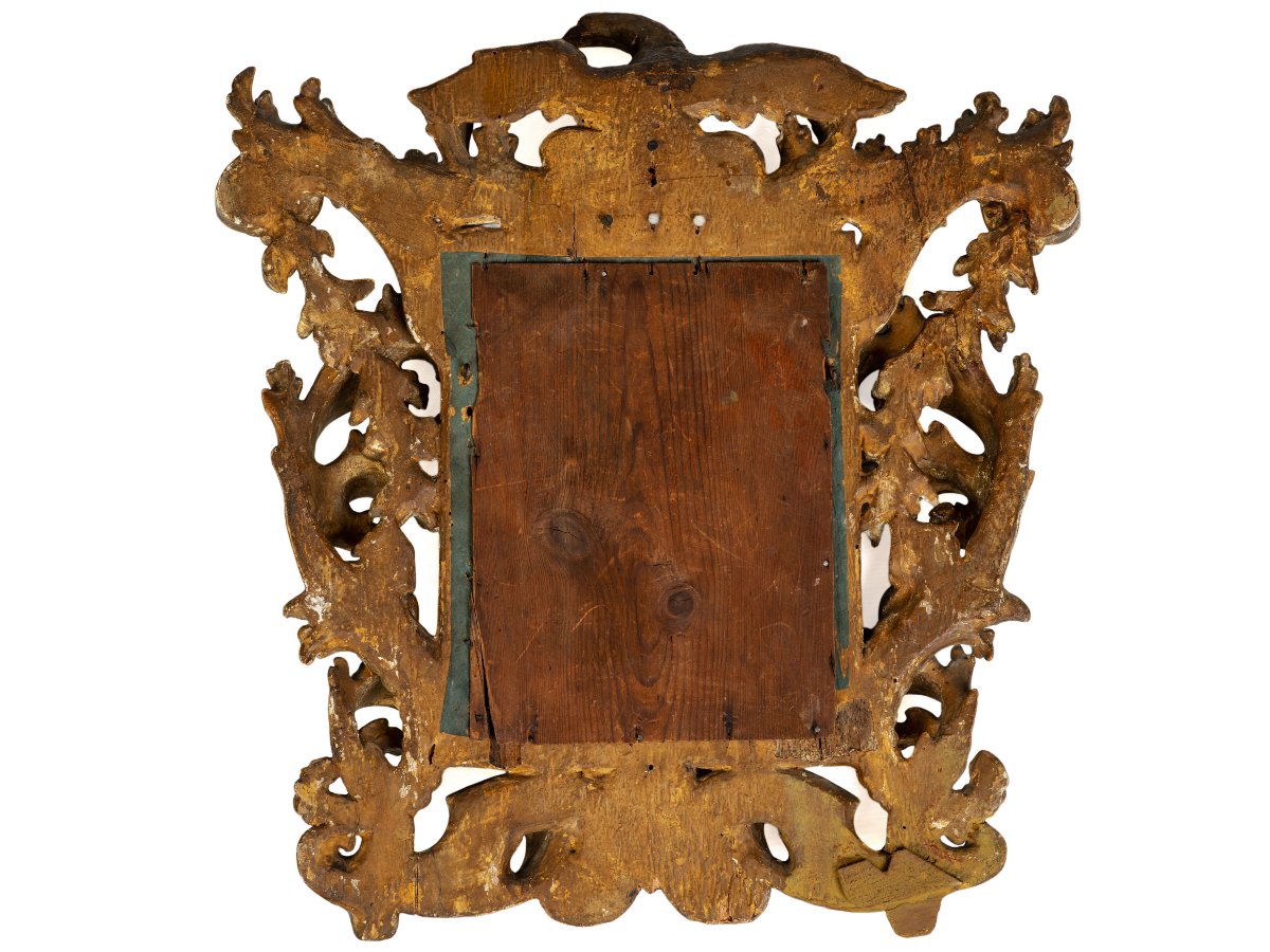 Miroir Italien en bois doré du XVIIe siècle.-photo-5