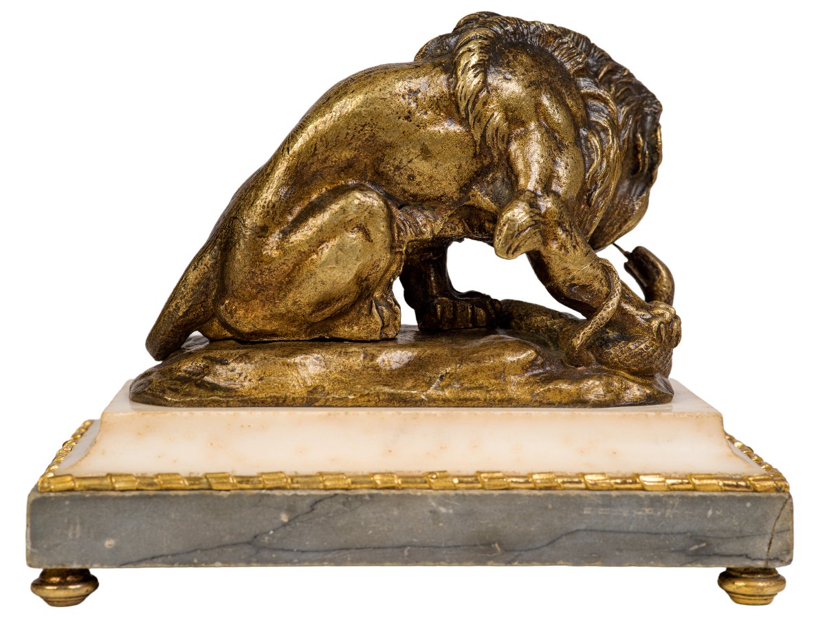 Pair Of Bronze Lions    Early 19th Century-photo-2