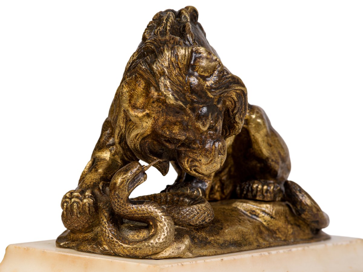 Pair Of Bronze Lions    Early 19th Century-photo-3