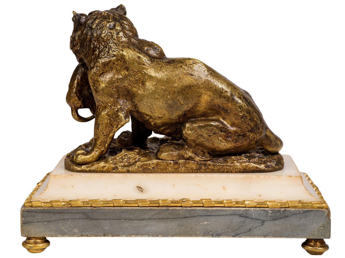 Pair Of Bronze Lions    Early 19th Century-photo-6