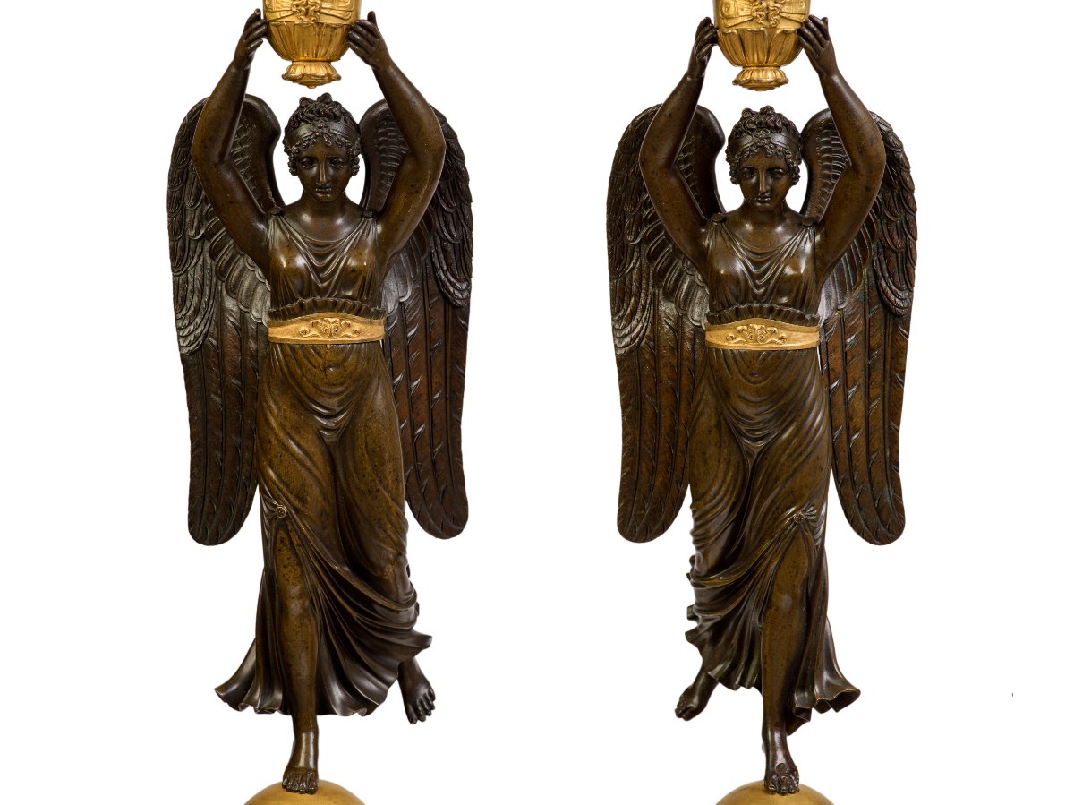 Pair Of Candelsticks  Empire Period-photo-4