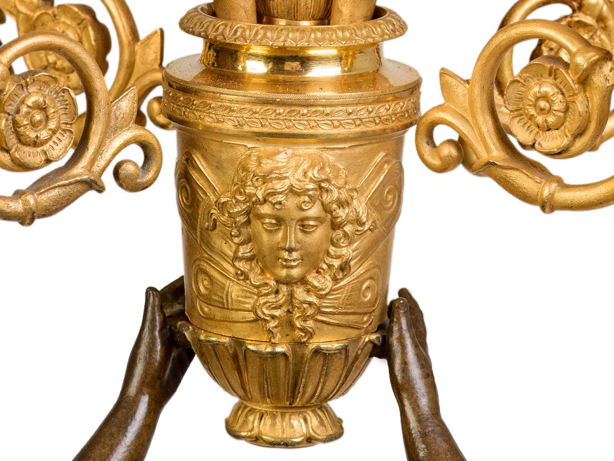 Pair Of Candelsticks  Empire Period-photo-3