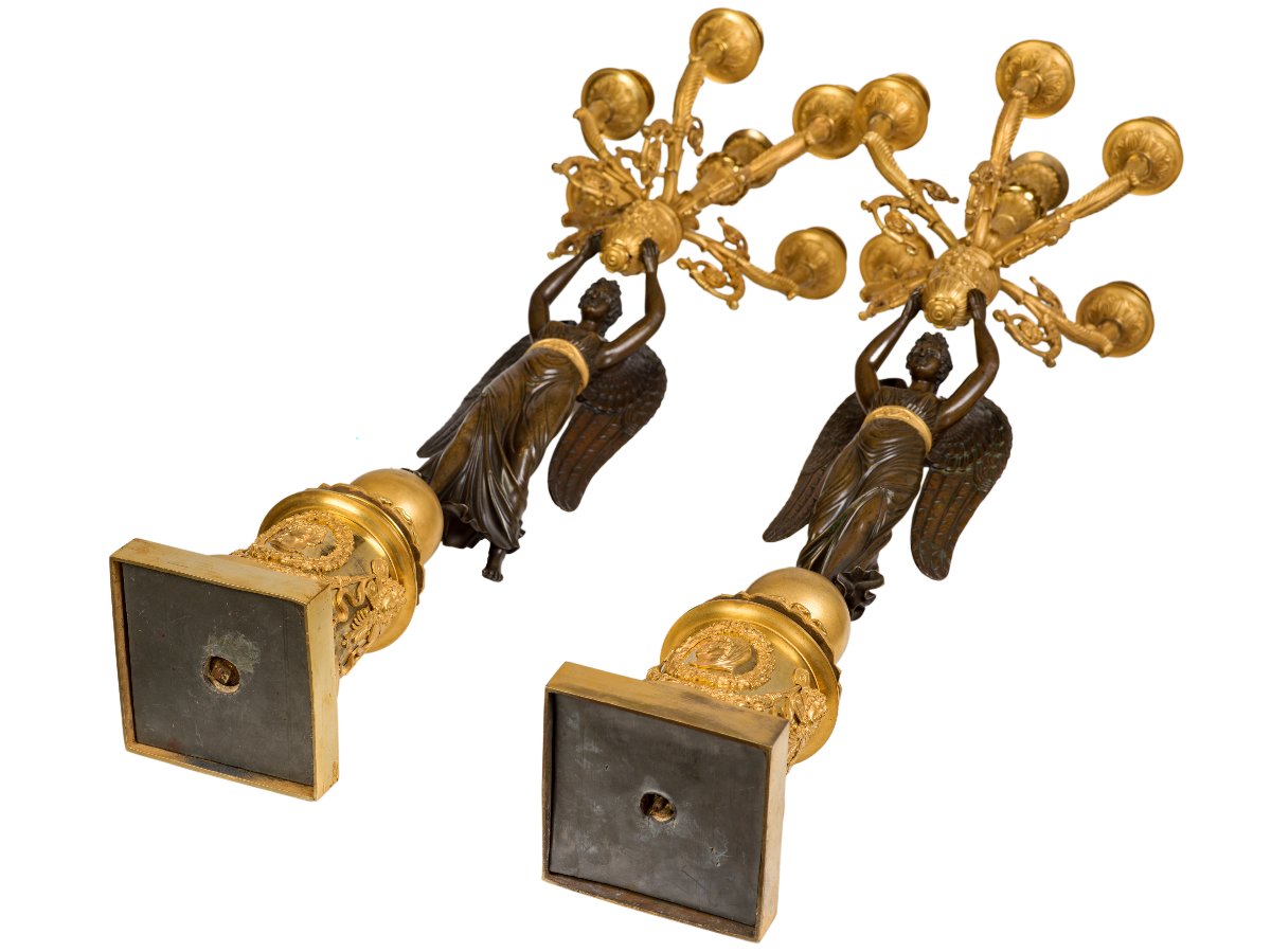 Pair Of Candelsticks  Empire Period-photo-7