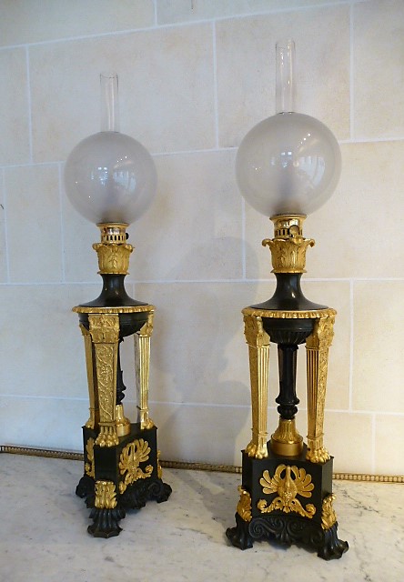 Paire De Lampes Carcel 