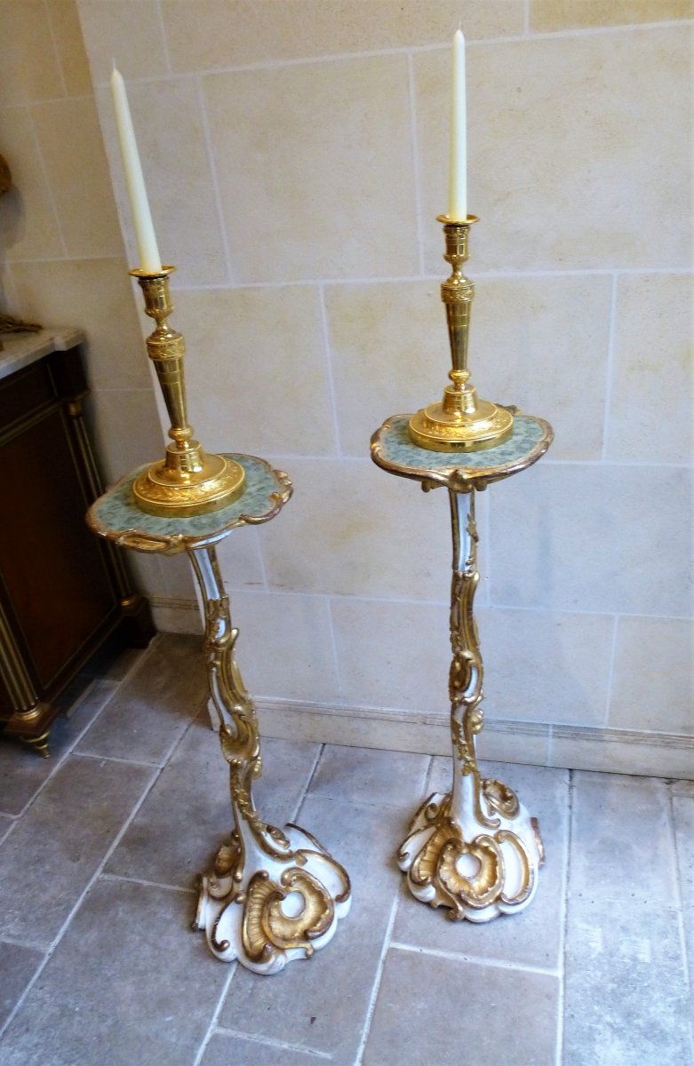 Pair Of Giraffe Holders Italy Eighteenth Century-photo-2