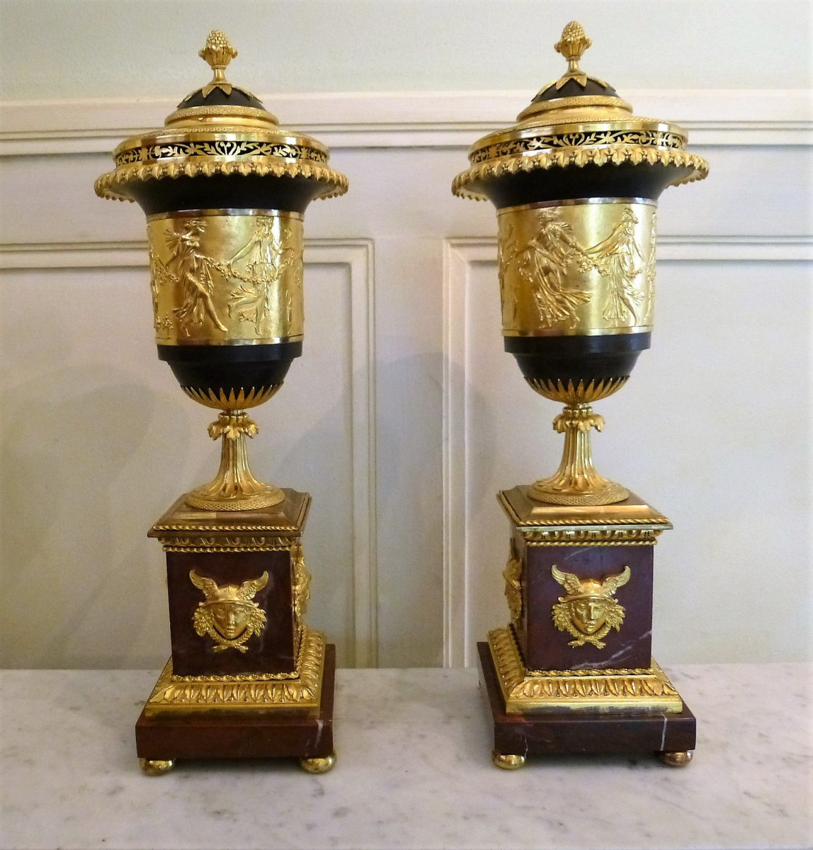 Paire De Vases Brûle-parfums  Epoque Empire-photo-8