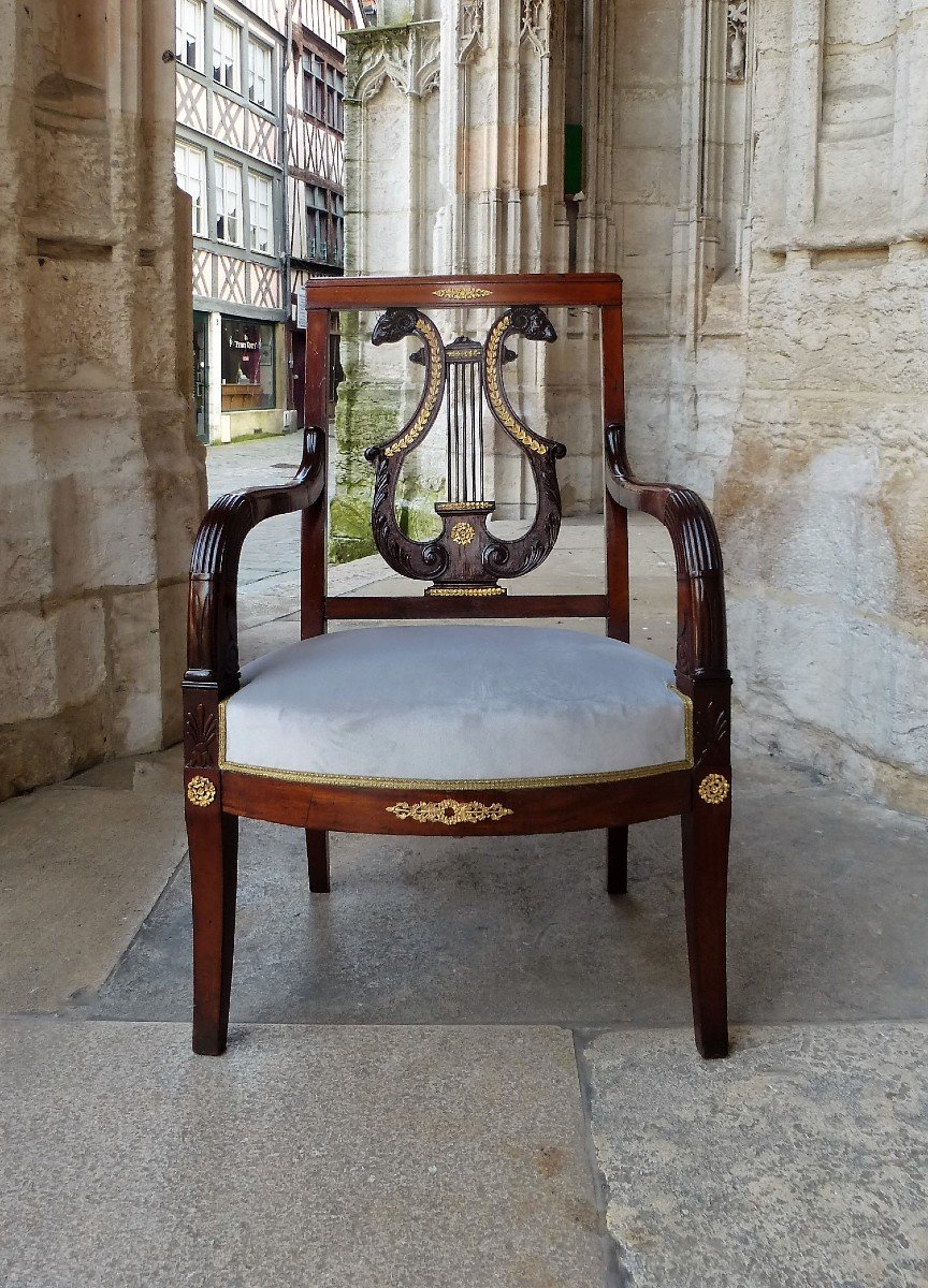 Paire De Fauteuils En Acajou  Epoque Restauration-photo-2