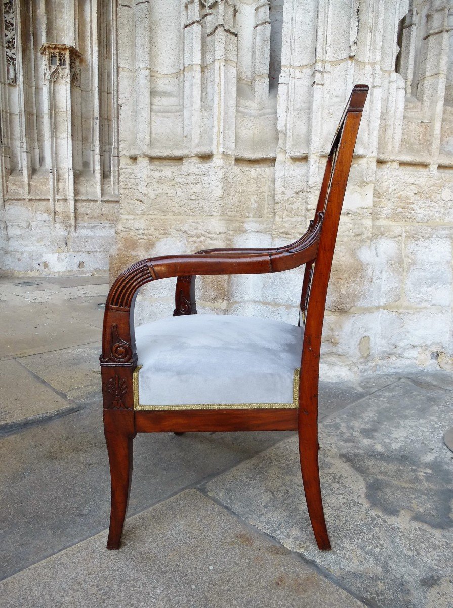 Paire De Fauteuils En Acajou  Epoque Restauration-photo-3