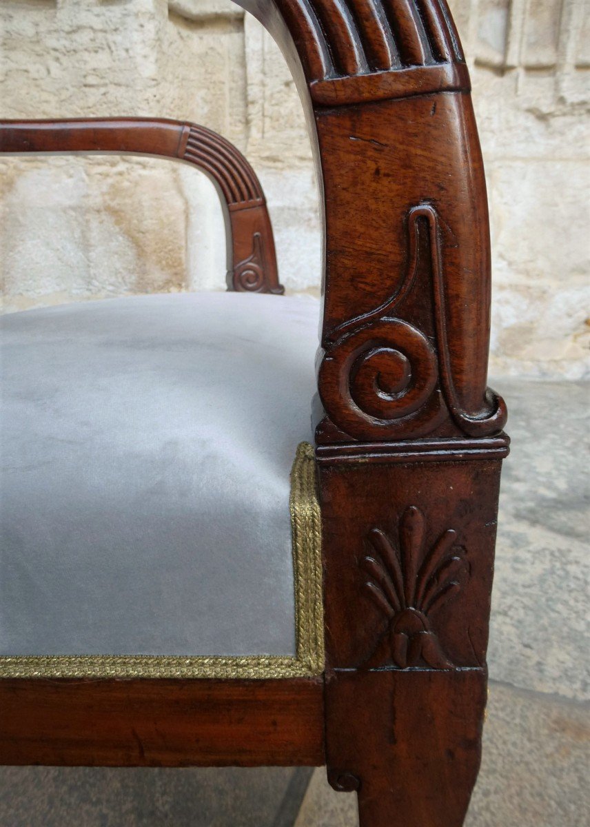 Paire De Fauteuils En Acajou  Epoque Restauration-photo-3