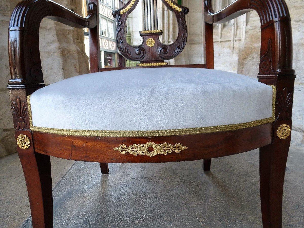 Paire De Fauteuils En Acajou  Epoque Restauration-photo-4