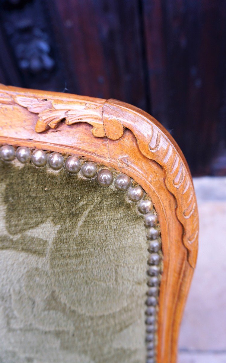 Paire De Fauteuils à La Reine En Hêtre   Epoque Louis XV-photo-1