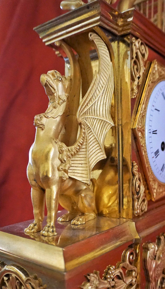 Pendule En Bronze Doré  Epoque Empire-photo-1