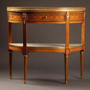 Console Demi-lune   Epoque Louis XVI