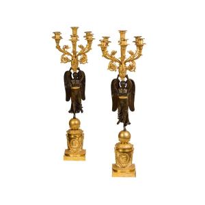 Pair Of Candelsticks Empire Period