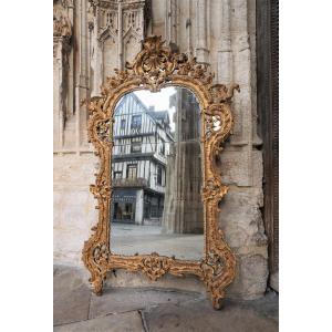 Miroir En Bois Doré Epoque Fin Régence Début Louis XV