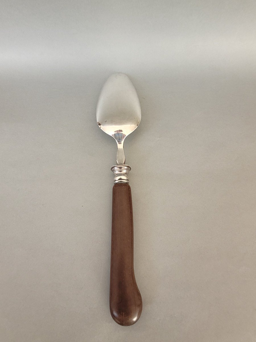 Large Sterling Silver And Rosewood Pie Server-photo-1