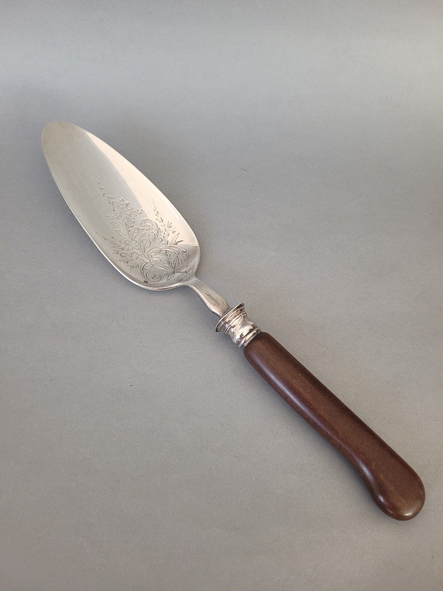 Large Sterling Silver And Rosewood Pie Server