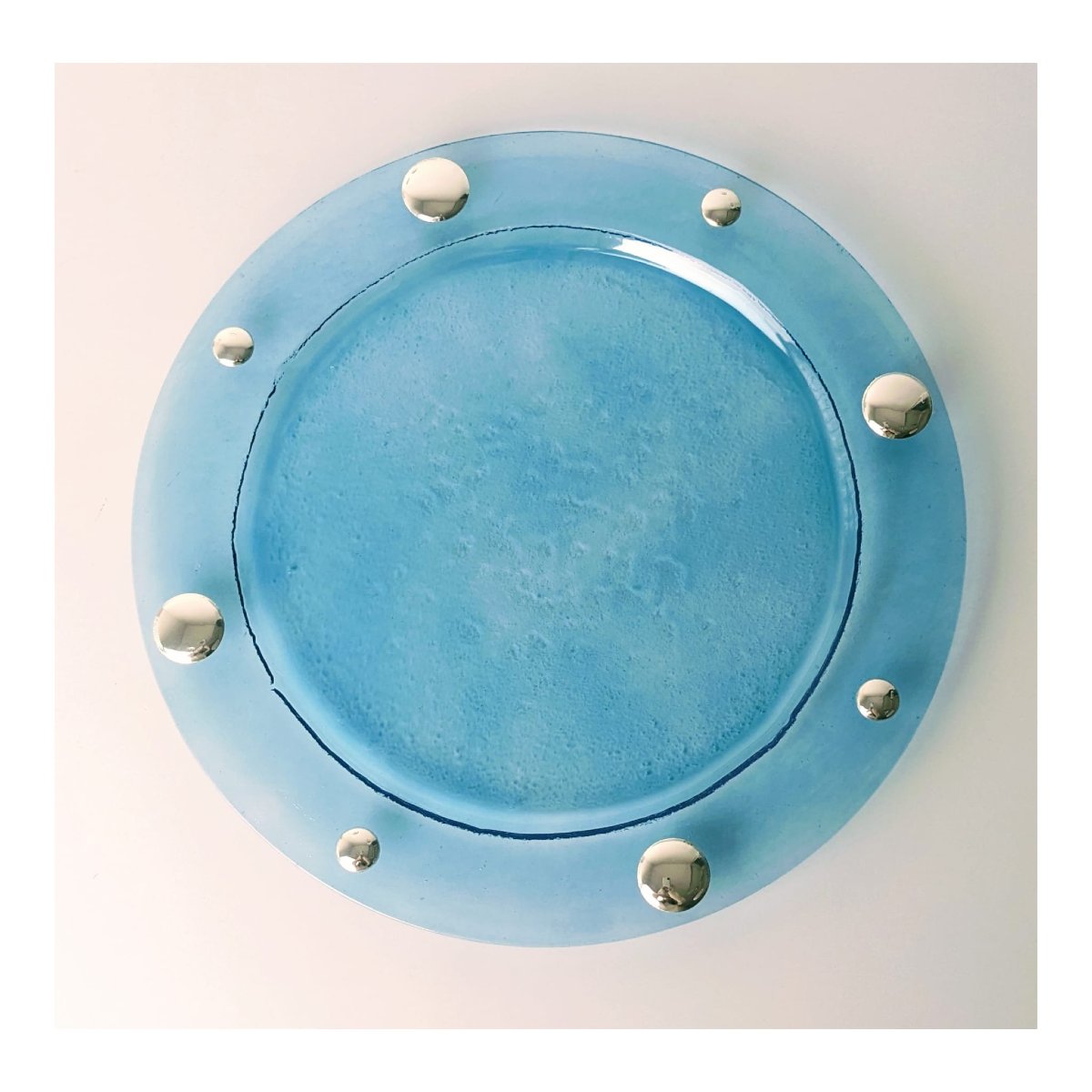 Plat En Verre Et Argent Massif -photo-4