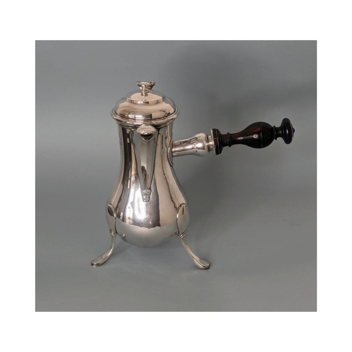 18th Century Tripod Jug In Solid Silver La Rochelle 1789-photo-3