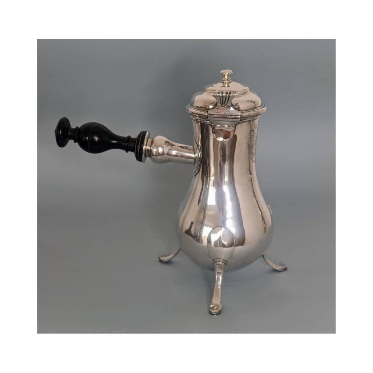 18th Century Tripod Jug In Solid Silver La Rochelle 1789-photo-4