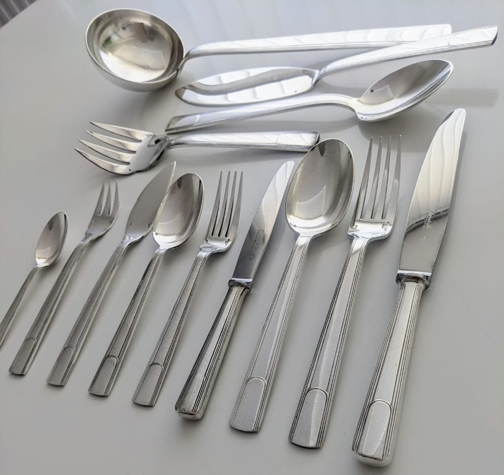 Christofle Gabon 112-piece Art Deco Cutlery Set 1933