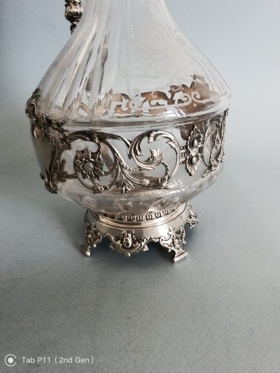Solid Silver Ewer, Minerva, 1st Grade, 19th Century-photo-1