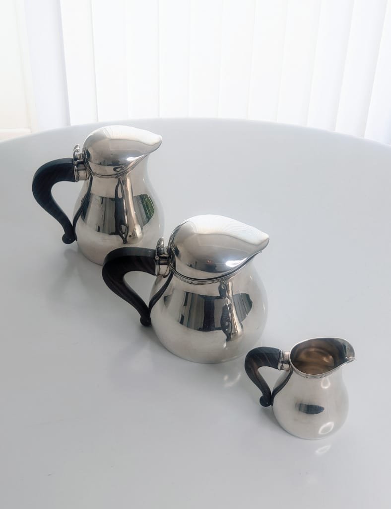 Campenhout Art Deco Service In Solid Silver Minerva 1930-photo-3