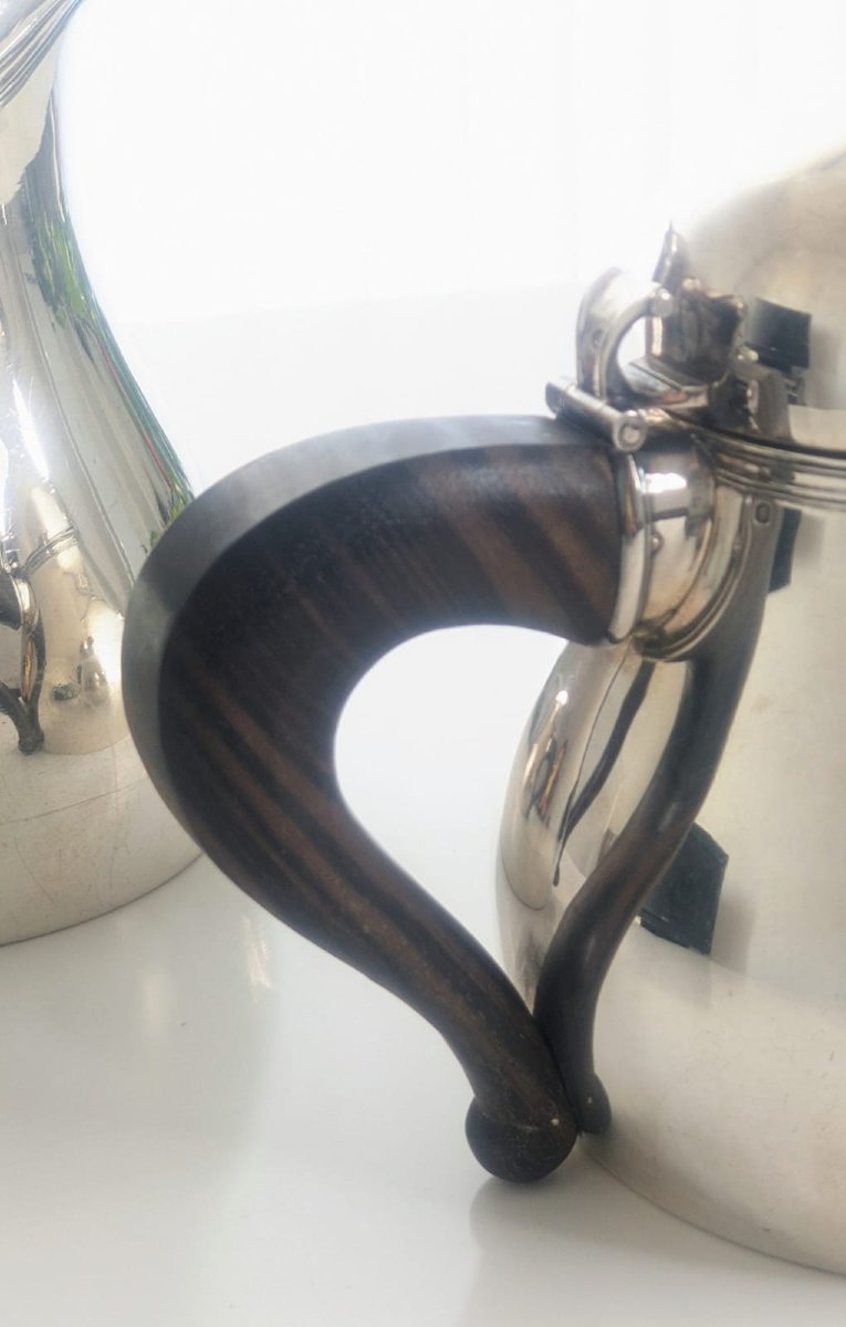 Campenhout Art Deco Service In Solid Silver Minerva 1930-photo-4