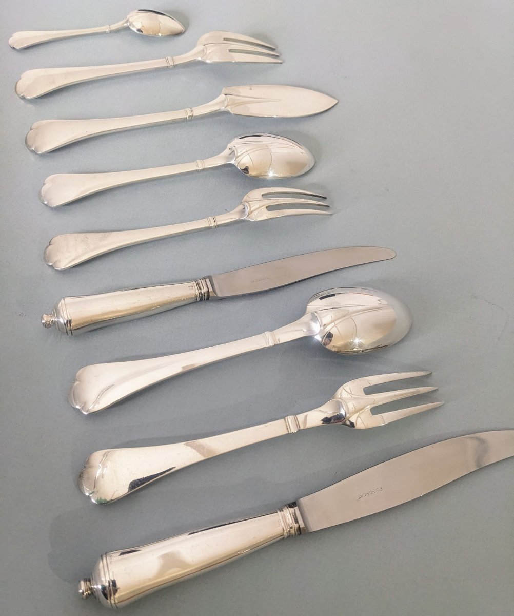 Puiforcat , ménagère modèle cardinal  de 118  pièces pour 12 personnes -photo-3