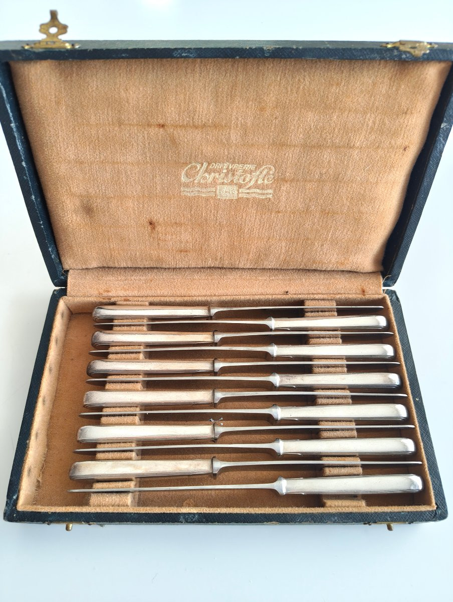 Christofle laos 12 petits couteaux art deco 17,5 cm-photo-2