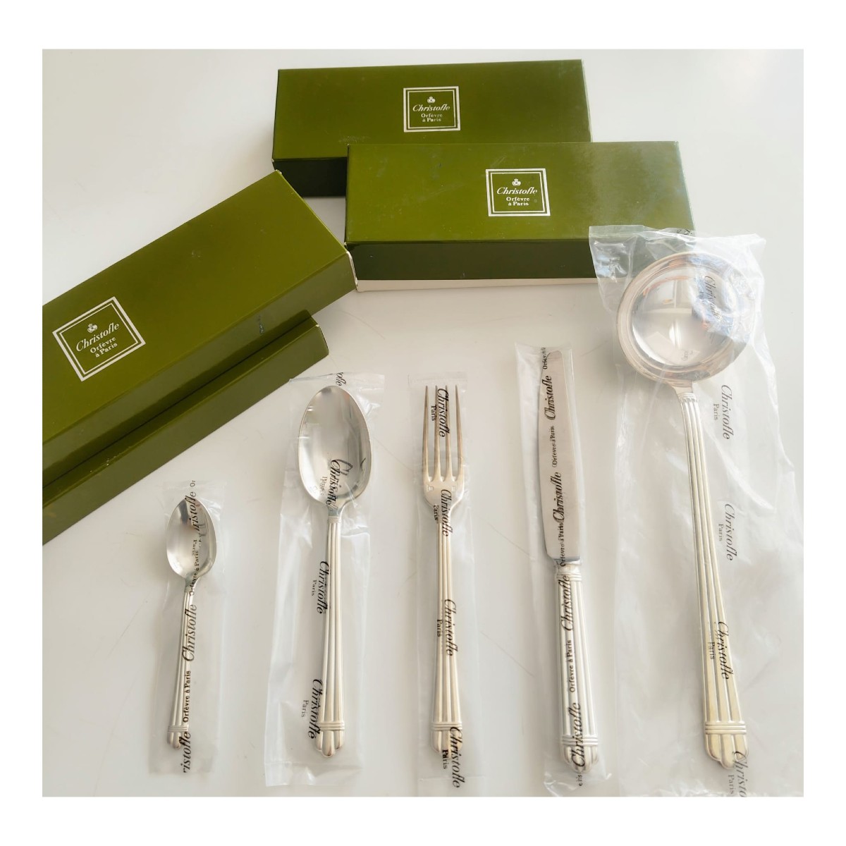 Christofle Aria Ménagère 49 Pieces Design Bernard Yot