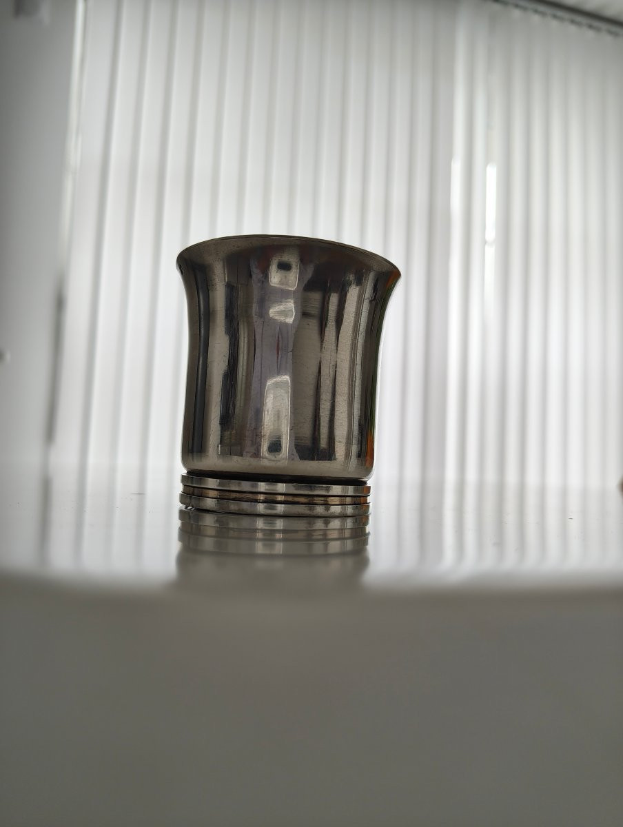 Puiforcat 1930 Modernist Art Deco Sterling Silver Timbale-photo-4