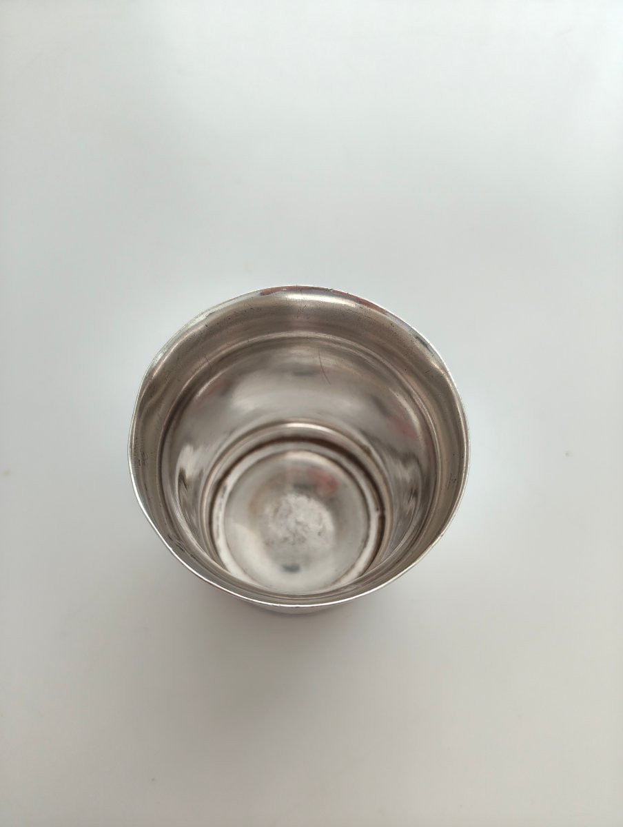 Puiforcat 1930 Modernist Art Deco Sterling Silver Timbale-photo-2