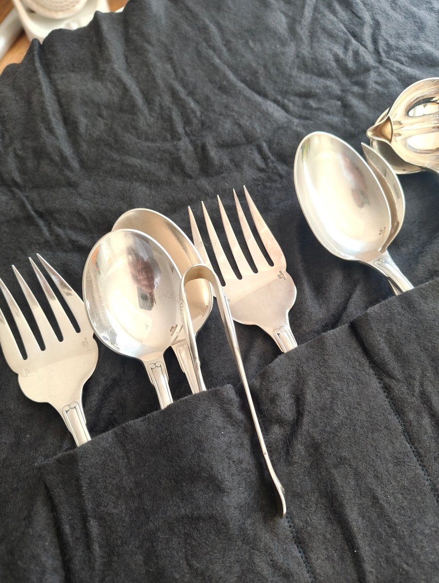 Christofle 233-piece Silver-plated Metal Ménagère Shell-photo-4