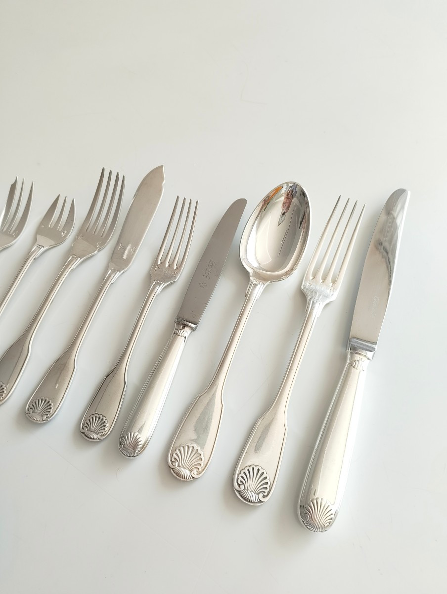 Christofle 233-piece Silver-plated Metal Ménagère Shell