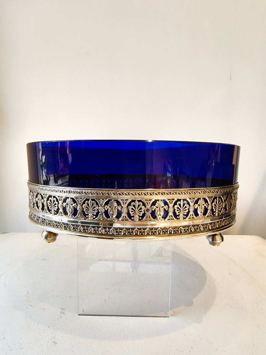 19th-century Crystal And Solid Silver Planter By Minerve Léon Lapar -photo-4