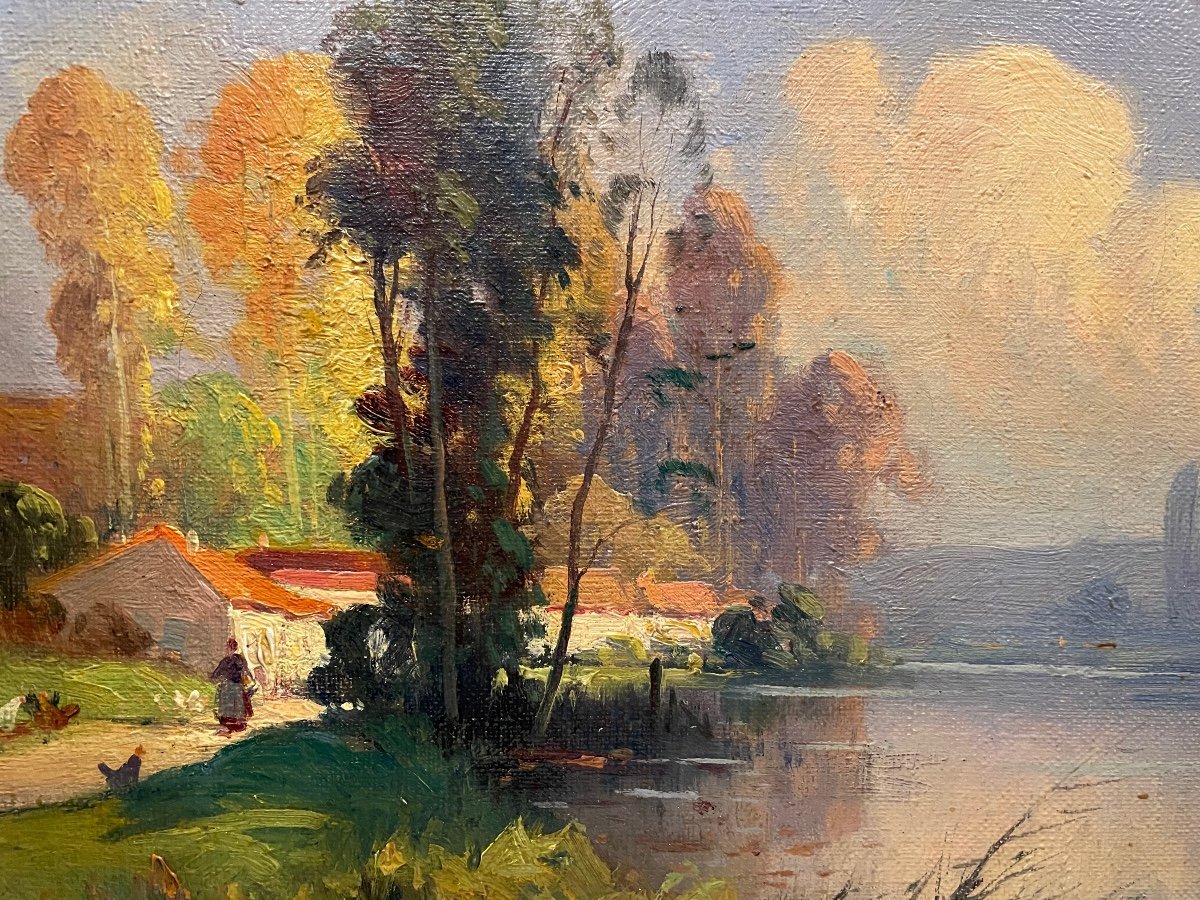 Tableau Paysage &agrave; la ferme - XXe-photo-4