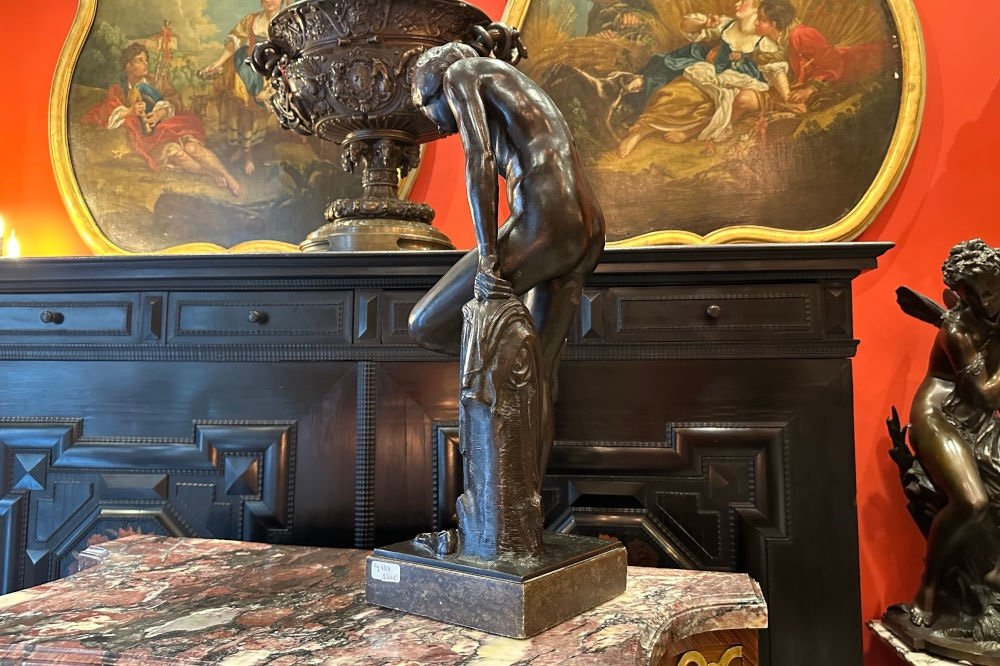 Bronze - Femme Nue à La Sandale - H. Kaufmann-photo-3