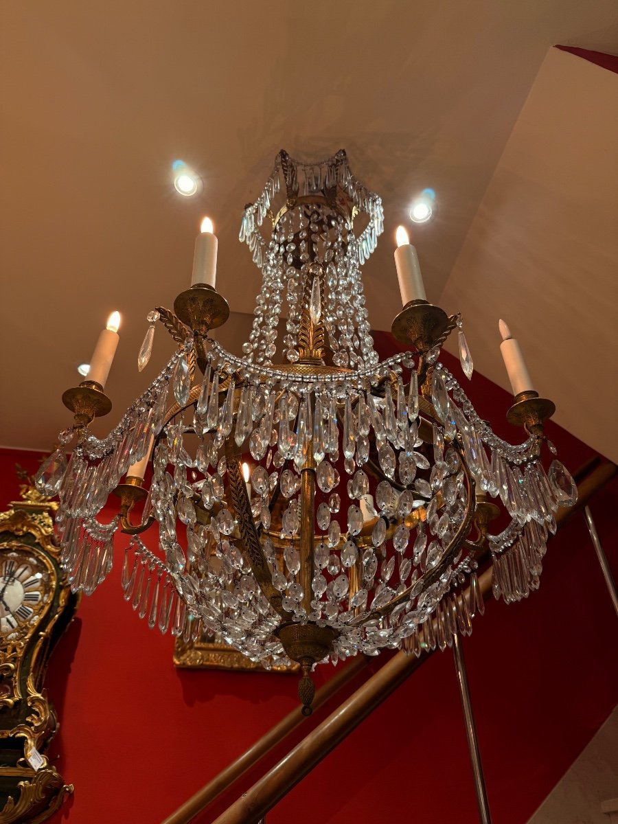 Napoleon III Bronze And Crystal Chandelier-photo-2