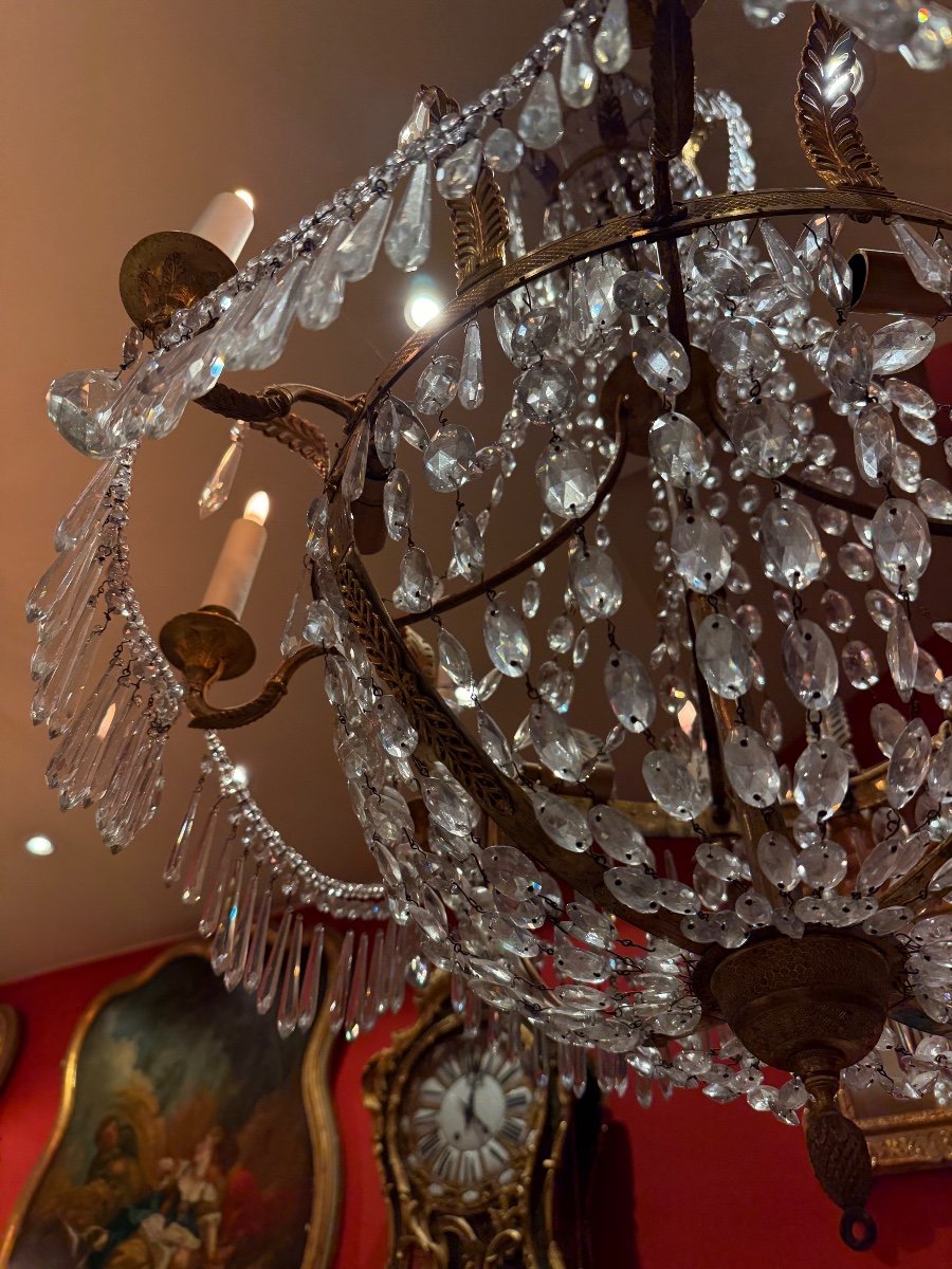 Napoleon III Bronze And Crystal Chandelier-photo-3