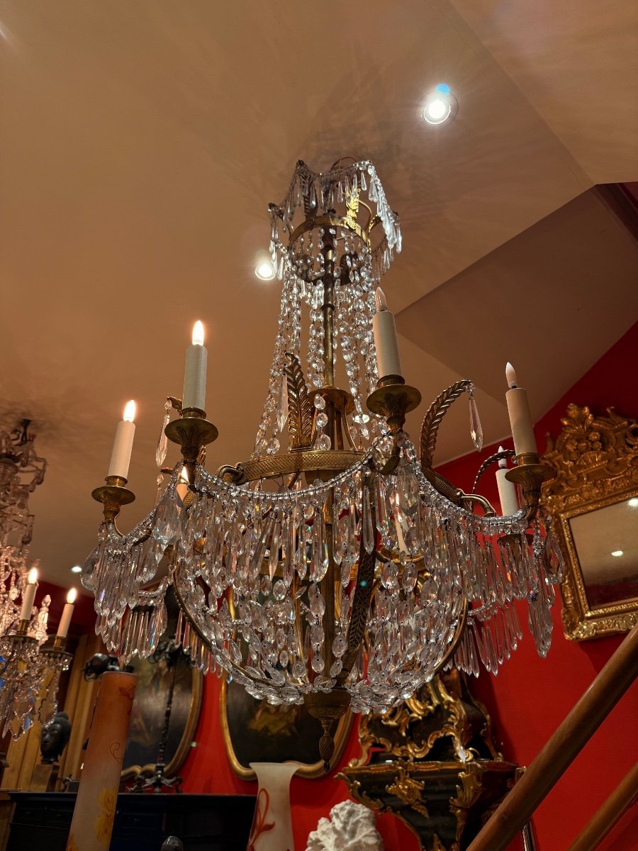Napoleon III Bronze And Crystal Chandelier-photo-4