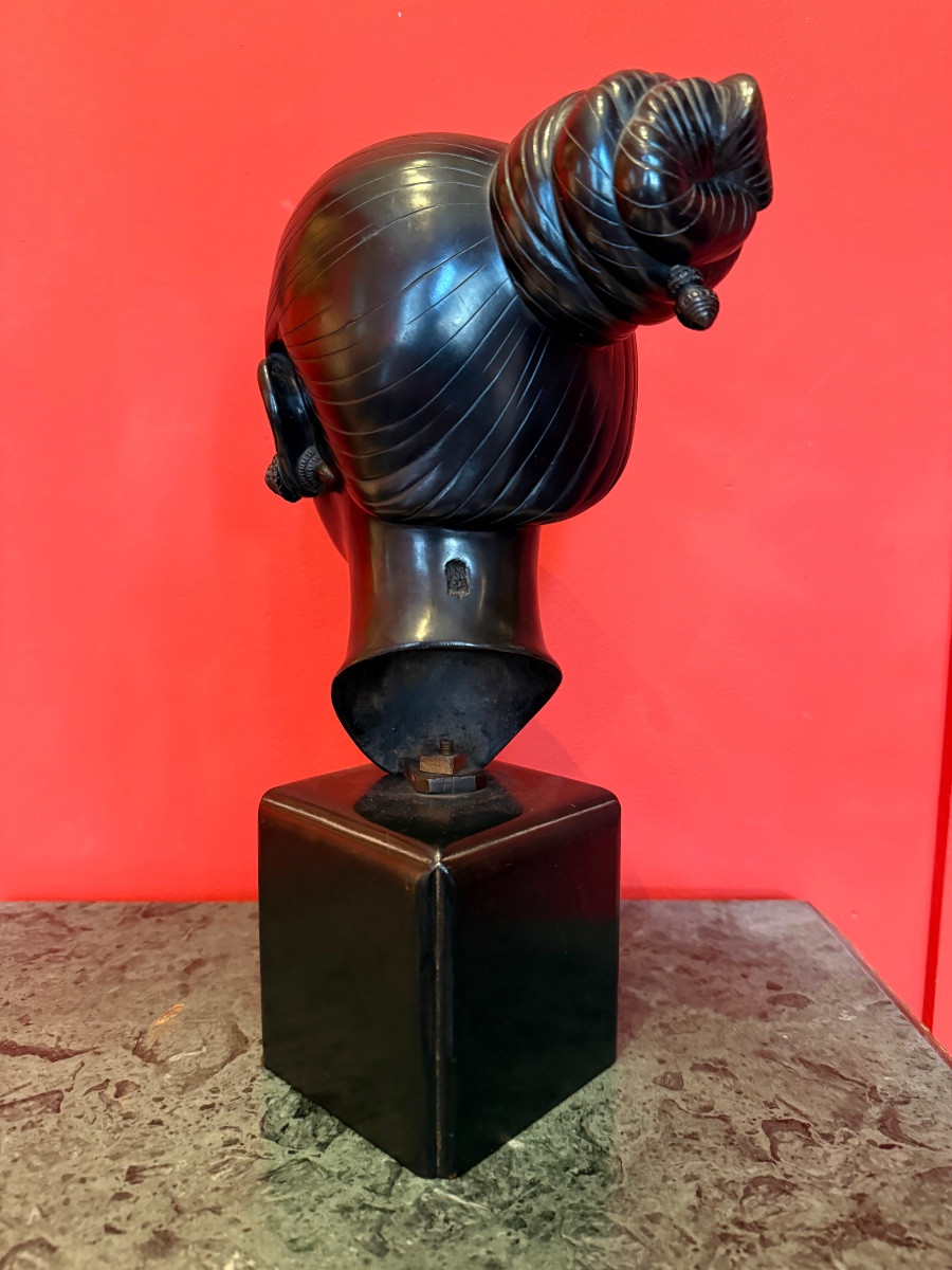 Bronze Tête De Femme Vietnam-photo-4