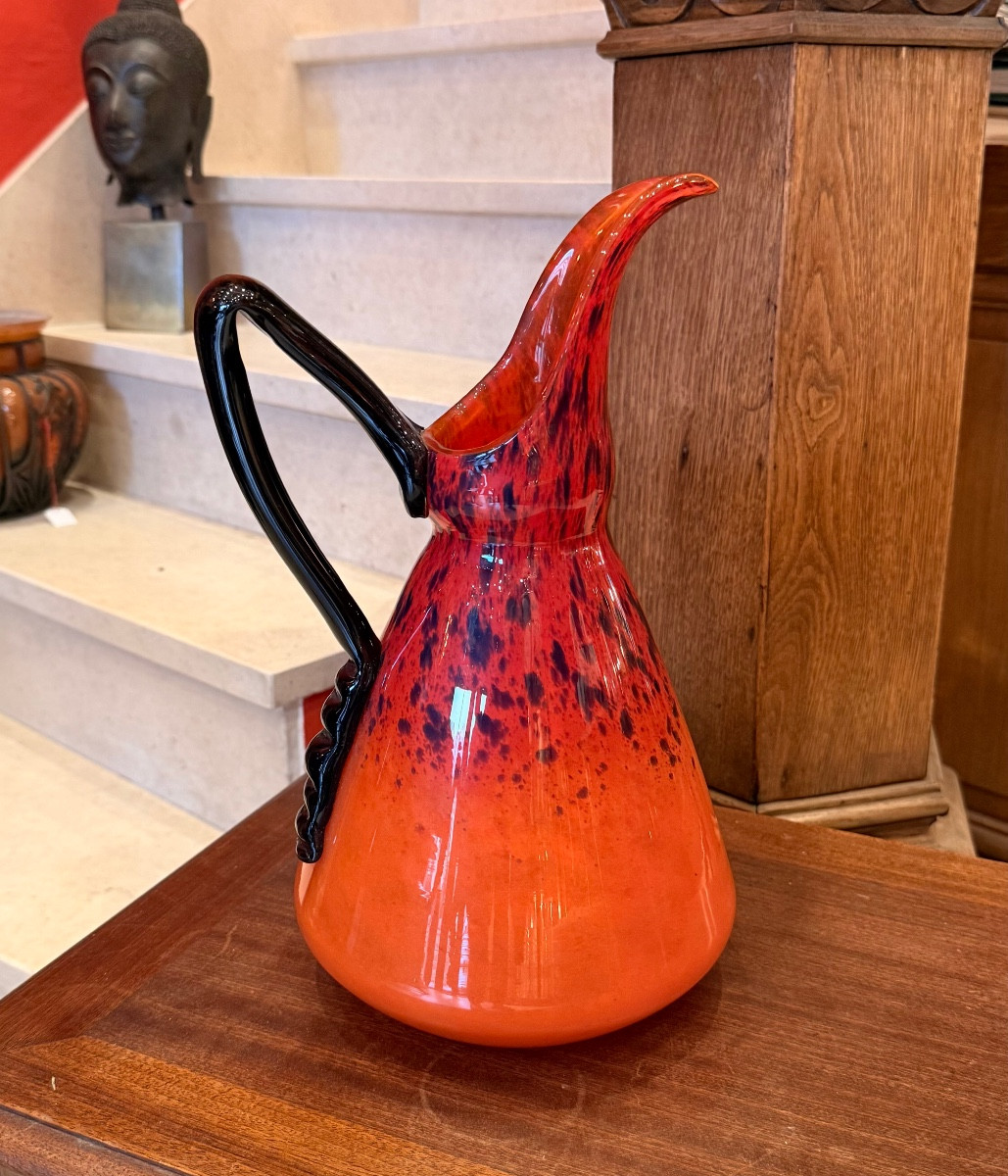 Schneider Pitcher French Glass 