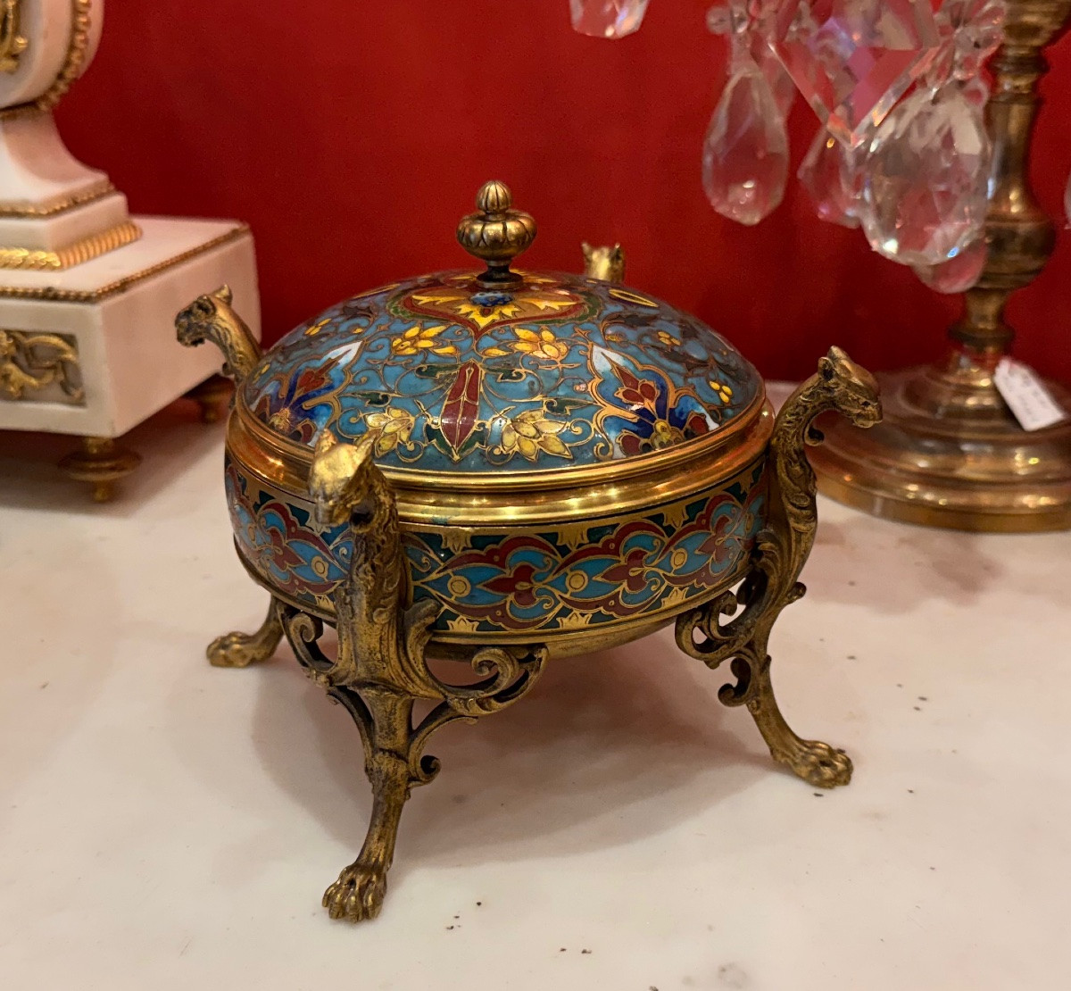 Barbedienne Cloisonné Enamel Candy Dish -photo-3
