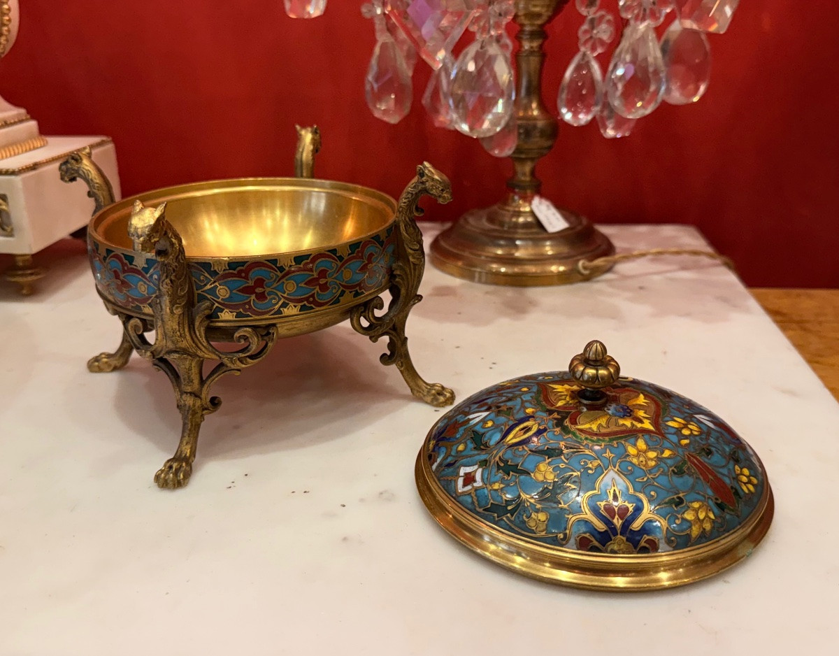 Barbedienne Cloisonné Enamel Candy Dish -photo-4