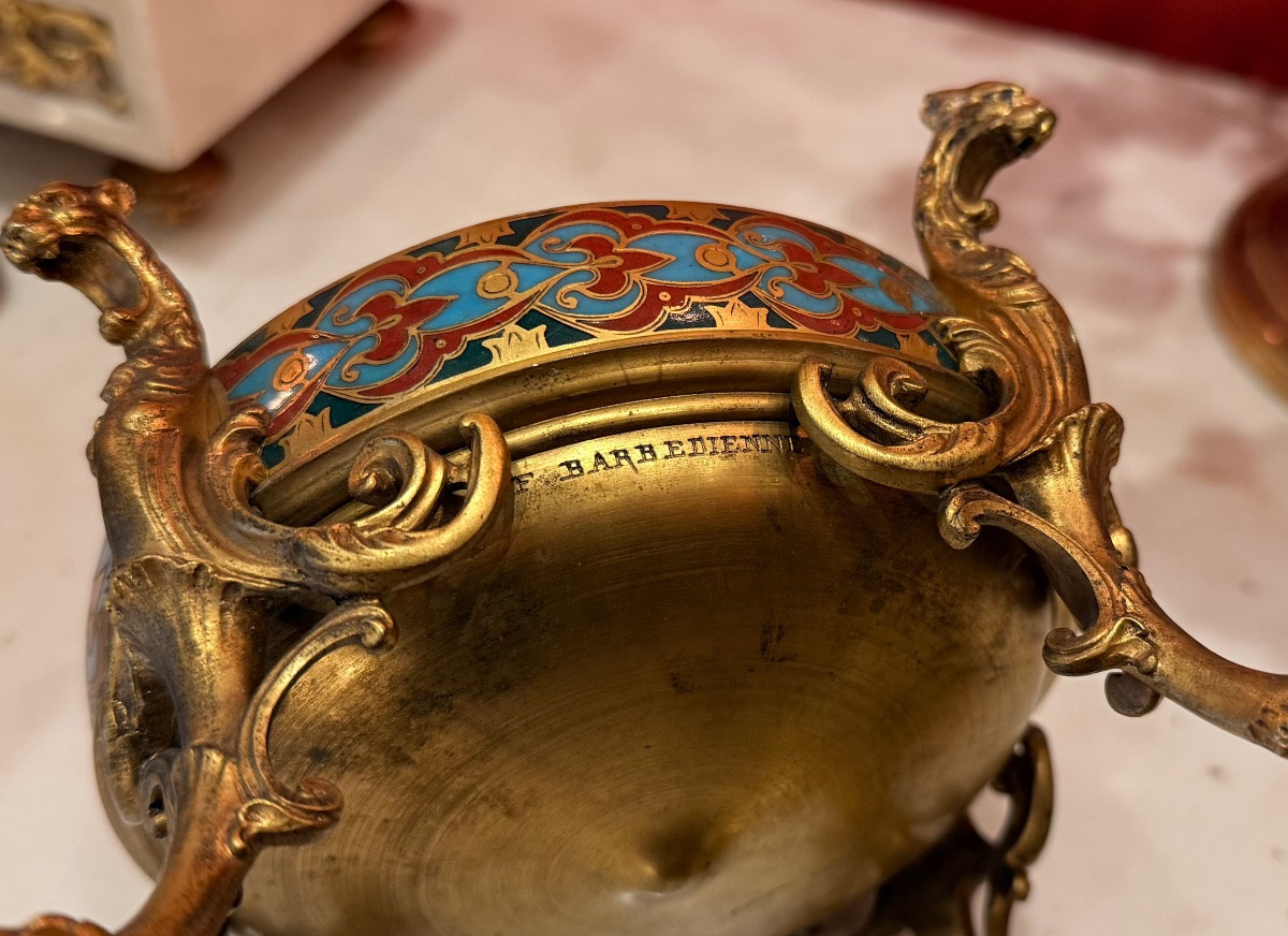 Barbedienne Cloisonné Enamel Candy Dish -photo-2