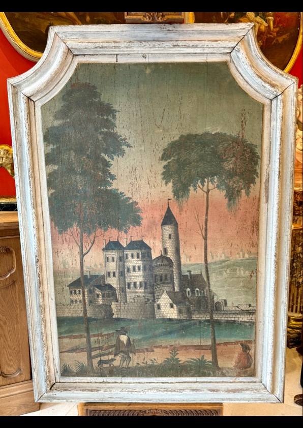 Panneau décoratif peint, XVIII ème siècle 