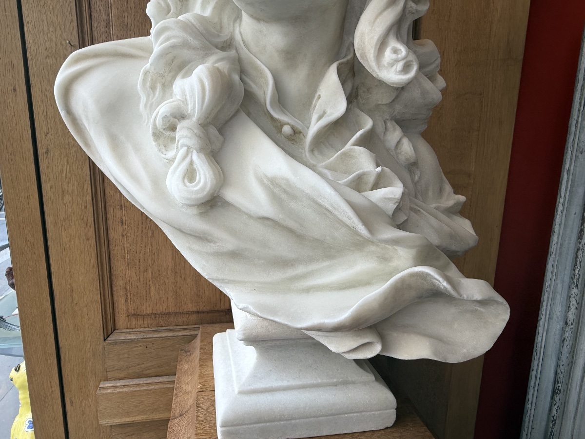 Buste de Corneille Van Cleve, marbre, XIXème -photo-3