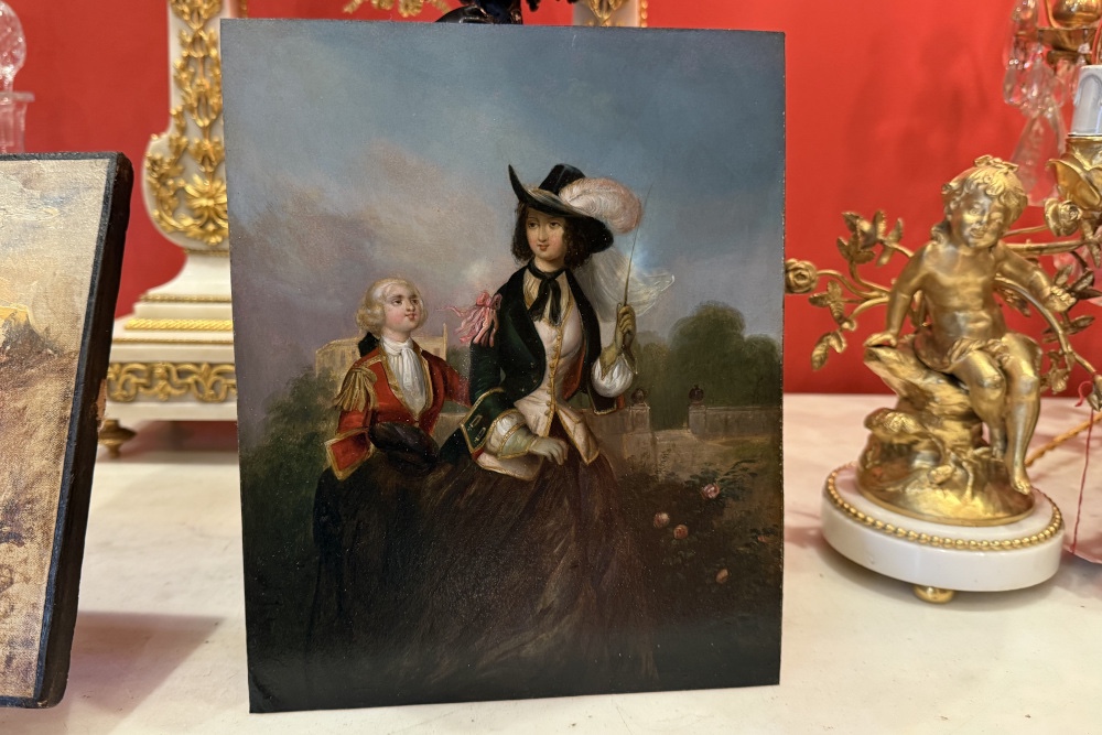 Portrait d'élégante et jeune aristocrate, style XVIIIème